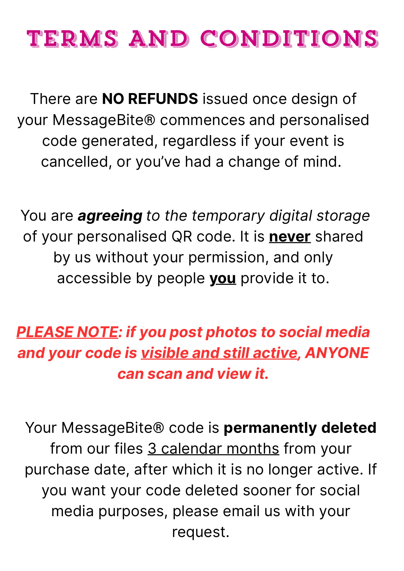 TERMS AND CONDITIONS